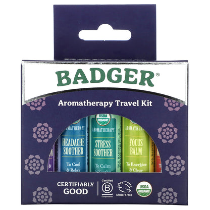 Badger Aromatherapy Travel Kit 5 Pack 0.15 oz (4.3 g) Each
