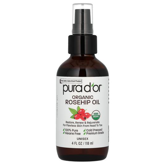 Pura D'or Organic Rosehip Oil 4 fl oz (118 ml)