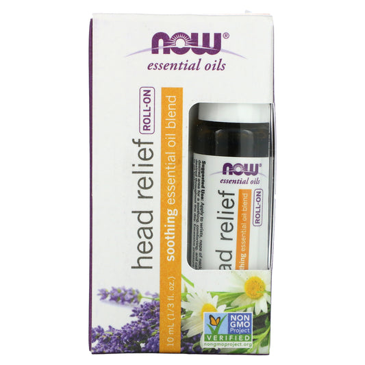 NOW Foods Essential Oils Head Relief Roll-On 1/3 fl oz (10 ml)