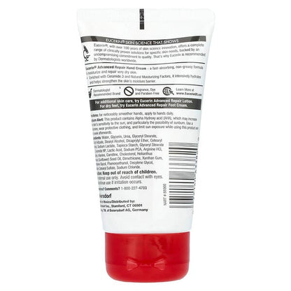 Eucerin Advanced Repair Hand Cream Very Dry Skin Fragrance Free 2.7 oz (78 g)