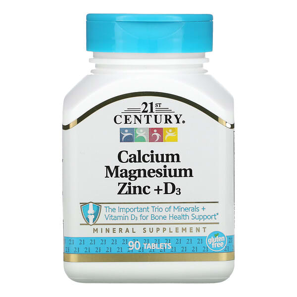 21st Century Calcium Magnesium Zinc + D3 90 Tablets