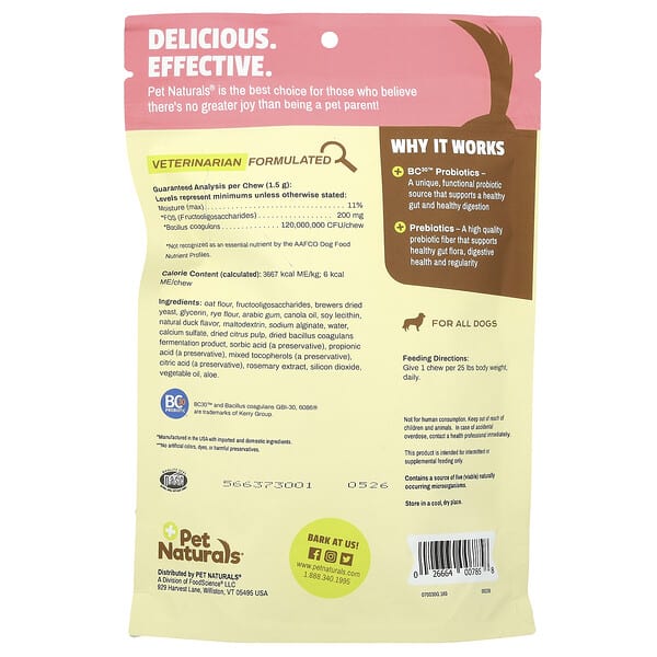 Pet Naturals Daily Probiotic For Dogs  160 Chews 8.46 oz (240 g)