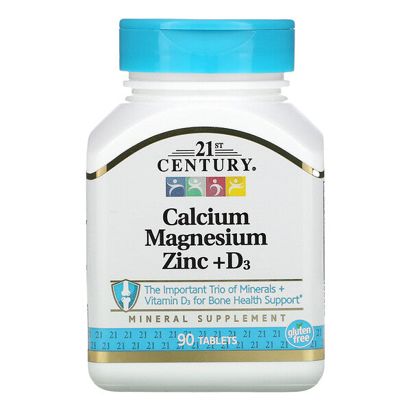 21st Century Calcium Magnesium Zinc + D3 90 Tablets