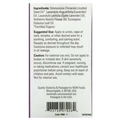 NOW Foods Essential Oils Head Relief Roll-On 1/3 fl oz (10 ml)