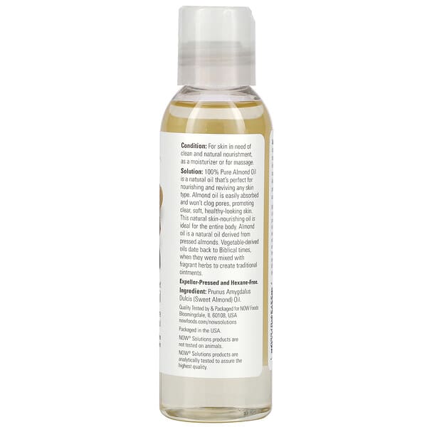NOW Foods Solutions Sweet Almond Oil 4 fl oz (118 ml)