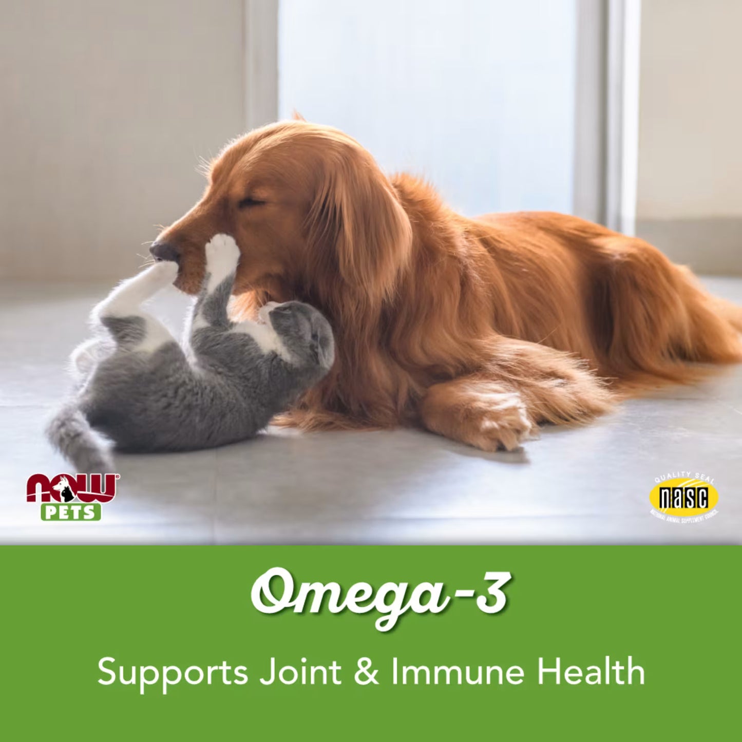 NOW Foods, Pets, Omega-3 Support for Dogs/Cats, Great Fish, 180 Softgels, 8.7 oz (247 g) - 3 Pack