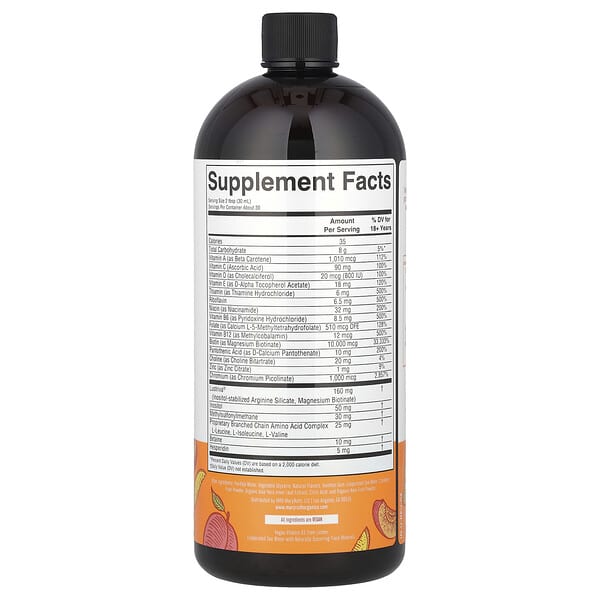 MaryRuth's Liquid Morning Multivitamin + Hair Growth  Peach Mango 30 fl oz (887 ml)