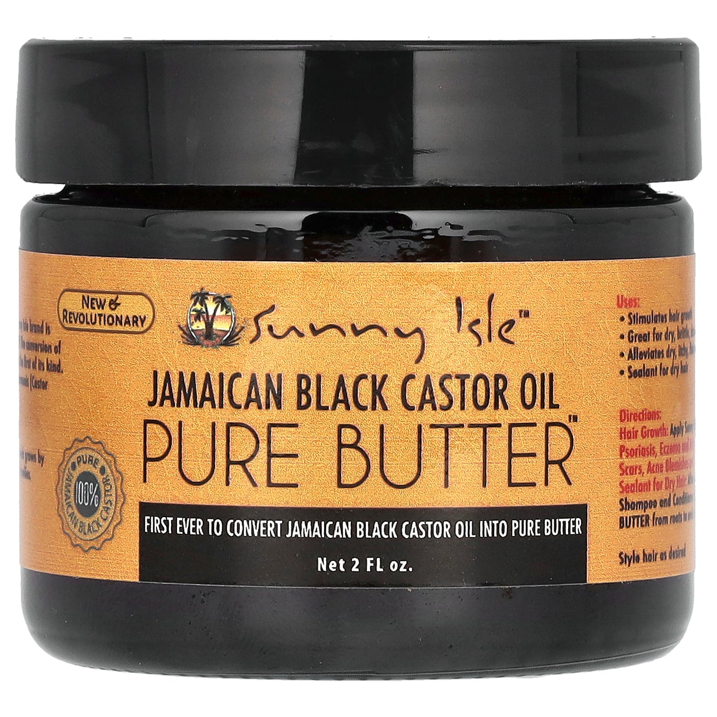 Sunny Isle Jamaican Black Castor Oil Pure Butter 2 fl oz