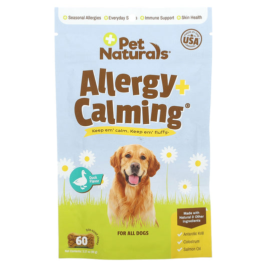 Pet Naturals Allergy + Calming For All Dogs Duck 60 Bite-Sized Chews 3.17 oz (90 g)