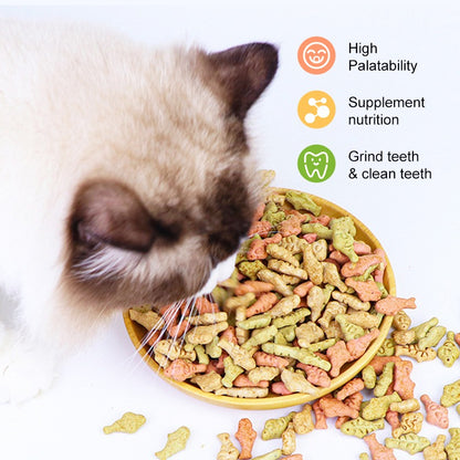 Bisha Catnip Cat Treats,  Fish Flavor Cat Snacks, Training Biscuits Treats for Cats, Crunchy Fish Shape