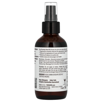Pura D'or Organic Rosehip Oil 4 fl oz (118 ml)