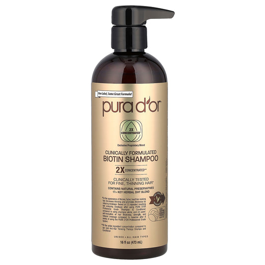 Pura D'or Clinically Formulated Biotin Shampoo All Hair Types 16 fl oz (473 ml)