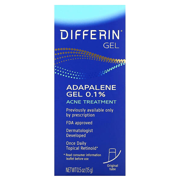 Differin Adapalene Gel 0.1 % Acne Treatment Fragrance Free 0.5 oz (15 g)