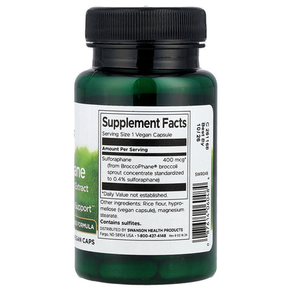 Swanson Sulforaphane from Broccoli Sprout Extract 400 mcg 60 Vegan Caps