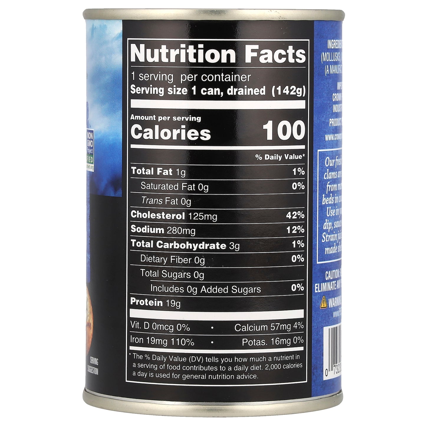 Crown Prince Natural Whole Baby Clams Packed in Water 10 oz (283 g)