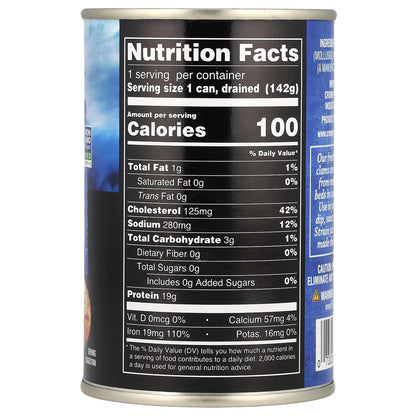 Crown Prince Natural Whole Baby Clams Packed in Water 10 oz (283 g)