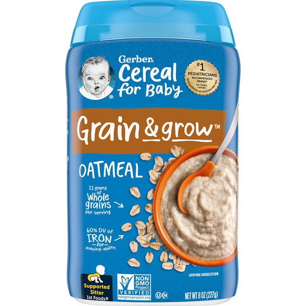 Gerber Organic for Baby Grain & Grow 1st Foods Oatmeal Cereal 8 oz (227 g)