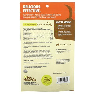Pet Naturals of Vermont, Skin + Coat, For Dogs, All Sizes, 30 Chews, 2.12 oz (60 g)