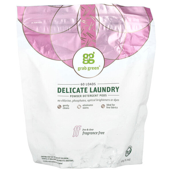 Grab Green Delicate Laundry Detergent Pods Fragrance Free 24 Loads 8.4 oz (240 g)