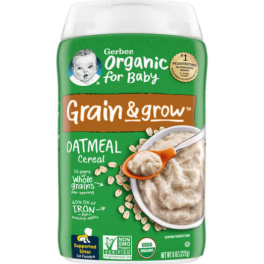 Gerber Organic for Baby Grain & Grow 1st Foods Oatmeal Cereal 8 oz (227 g)