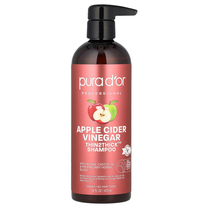 Pura D'or Apple Cider Vinegar Thin2Thick™ Shampoo 16 fl oz (473 ml)
