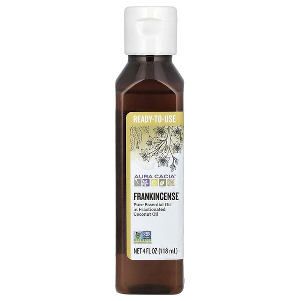 Aura Cacia Pure Essential Oil in Fractionated Coconut Oil Frankincense 4 fl oz (118 ml)