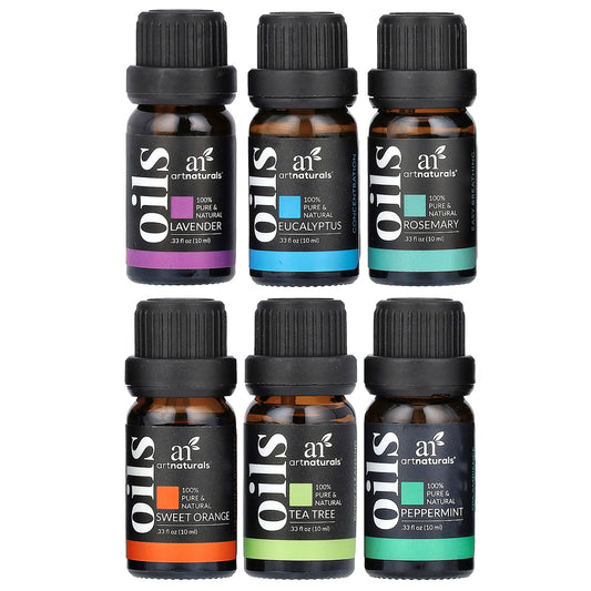 artnaturals Top 6 Essential Oils Set 6 Piece Set .33 fl oz (10 ml) Each