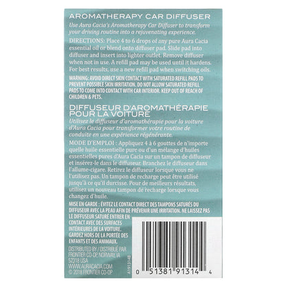 Aura Cacia Aromatherapy Car Diffuser 1 Diffuser 5 Refill Pads