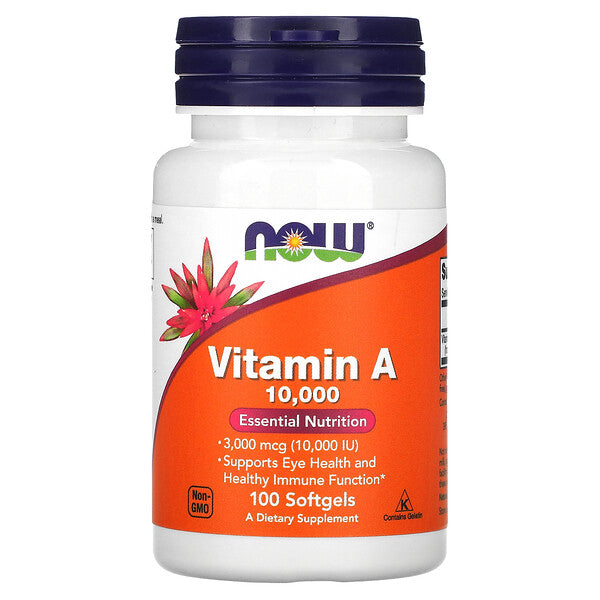 NOW Foods Vitamin A 3000 mcg (10000 IU) 100 Softgels