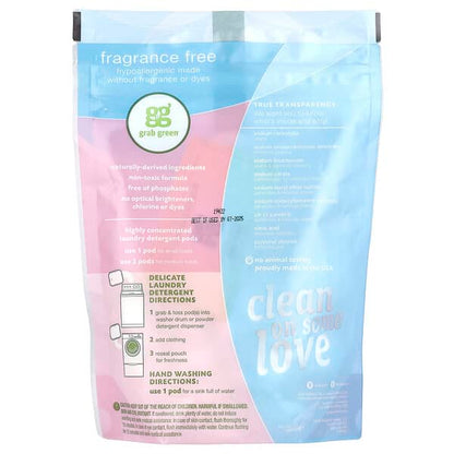 Grab Green Delicate Laundry Detergent Pods Fragrance Free 24 Loads 8.4 oz (240 g)