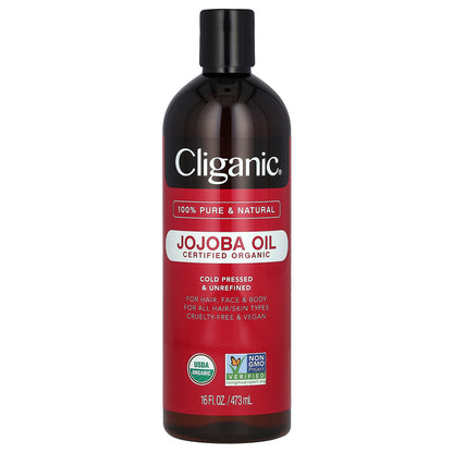 Cliganic Organic Jojoba Oil 16 fl oz (473 ml)