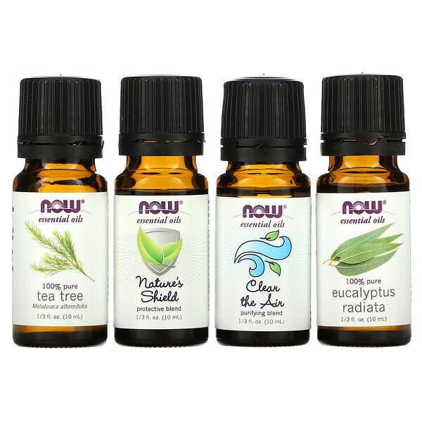 NOW Foods Solutions Seasonal Changes Balancing Essential Oils Kit 4 Bottles 1/3 fl oz (10 ml) Each
