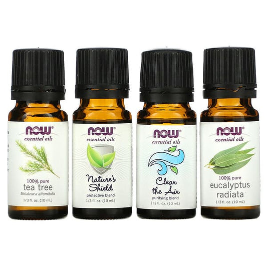 NOW Foods Solutions Seasonal Changes Balancing Essential Oils Kit 4 Bottles 1/3 fl oz (10 ml) Each