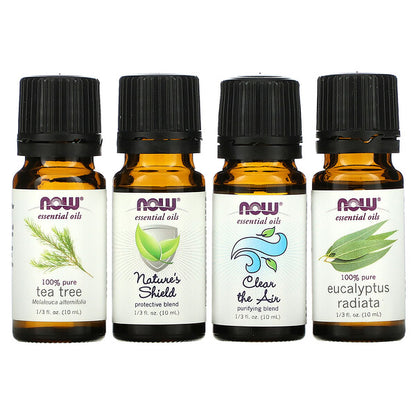 NOW Foods Solutions Seasonal Changes Balancing Essential Oils Kit 4 Bottles 1/3 fl oz (10 ml) Each