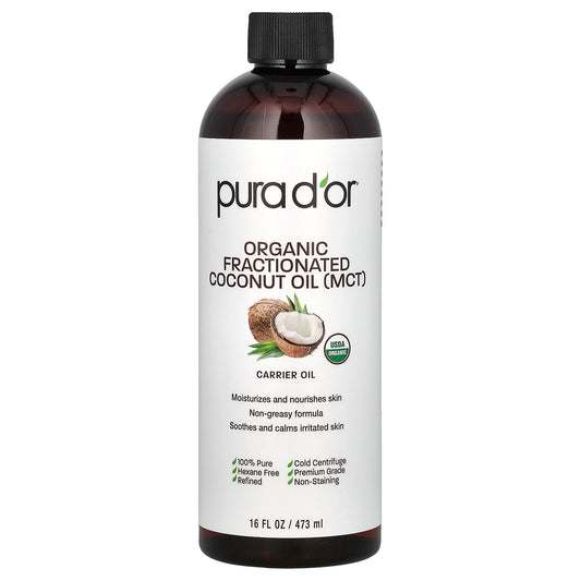 Pura D'or Organic Fractionated Coconut Oil  (MCT) 16 fl oz (473 ml)