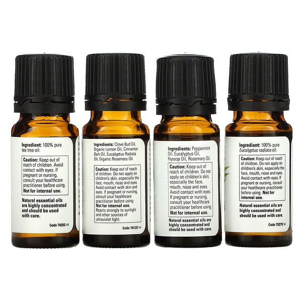 NOW Foods Solutions Seasonal Changes Balancing Essential Oils Kit 4 Bottles 1/3 fl oz (10 ml) Each