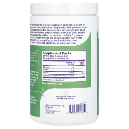 Life-flo Grass Fed Hydrolyzed Bovine Collagen Powder Unflavored 12.7 oz (360 g)