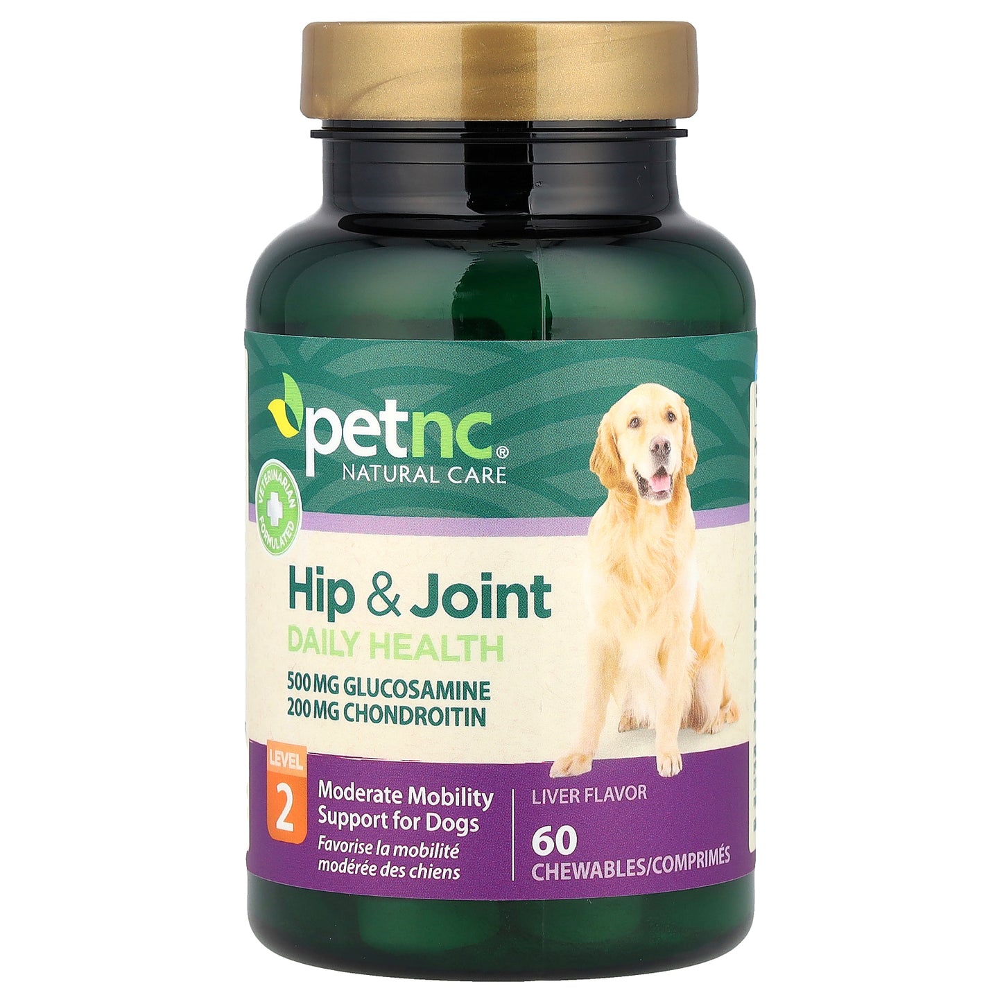petnc NATURAL CARE Hip & Joint Daily Health For Dogs Level 2 Liver 60 Chewables