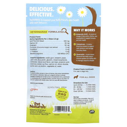 Pet Naturals Allergy + Calming For All Dogs Duck 60 Bite-Sized Chews 3.17 oz (90 g)