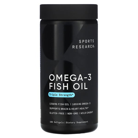 Sports Research Omega-3 Fish Oil Triple Strength 180 Softgels