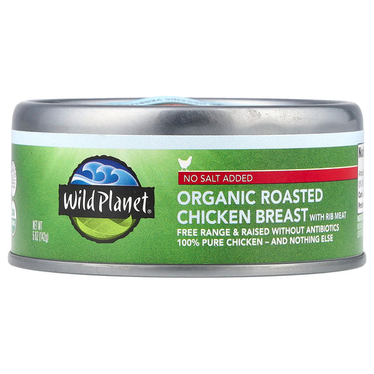 Wild Planet Organic Roasted Chicken Breast With Rib Meat No Salt Added 5 oz (142 g)