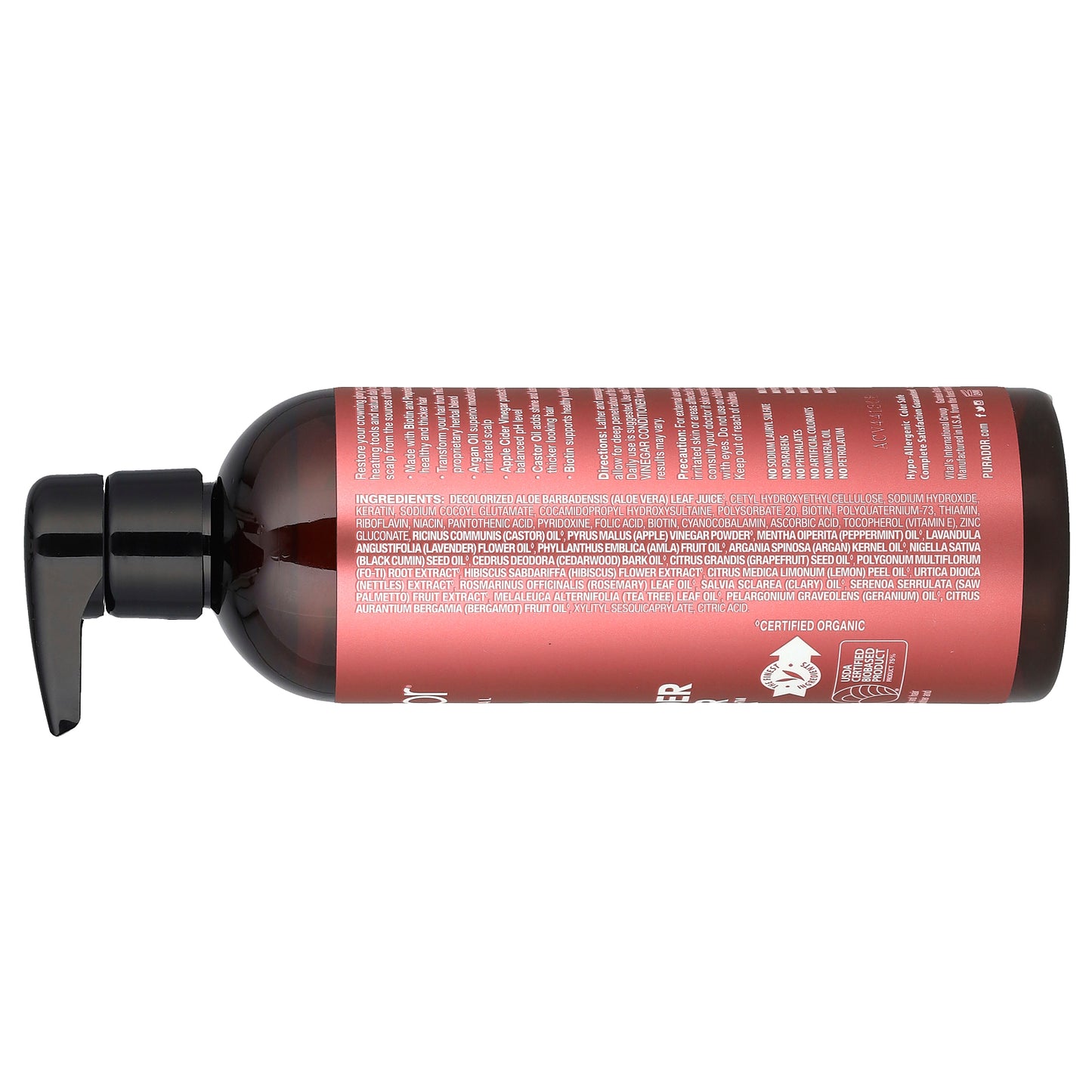 Pura D'or Apple Cider Vinegar Thin2Thick™ Shampoo 16 fl oz (473 ml)