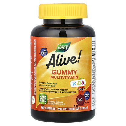 Nature's Way Alive! Kids Premium Gummy Multivitamin Cherry Grape & Orange 90 Gummies