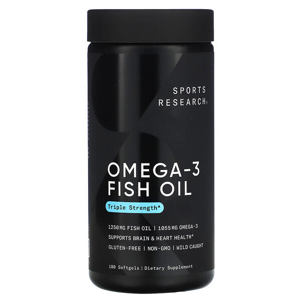 Sports Research Omega-3 Fish Oil Triple Strength 180 Softgels