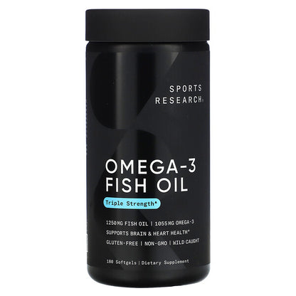 Sports Research Omega-3 Fish Oil Triple Strength 180 Softgels
