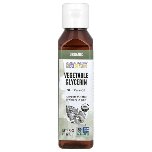 Aura Cacia Organic Skin Care Oil Vegetable Glycerin 4 fl oz (118 ml)