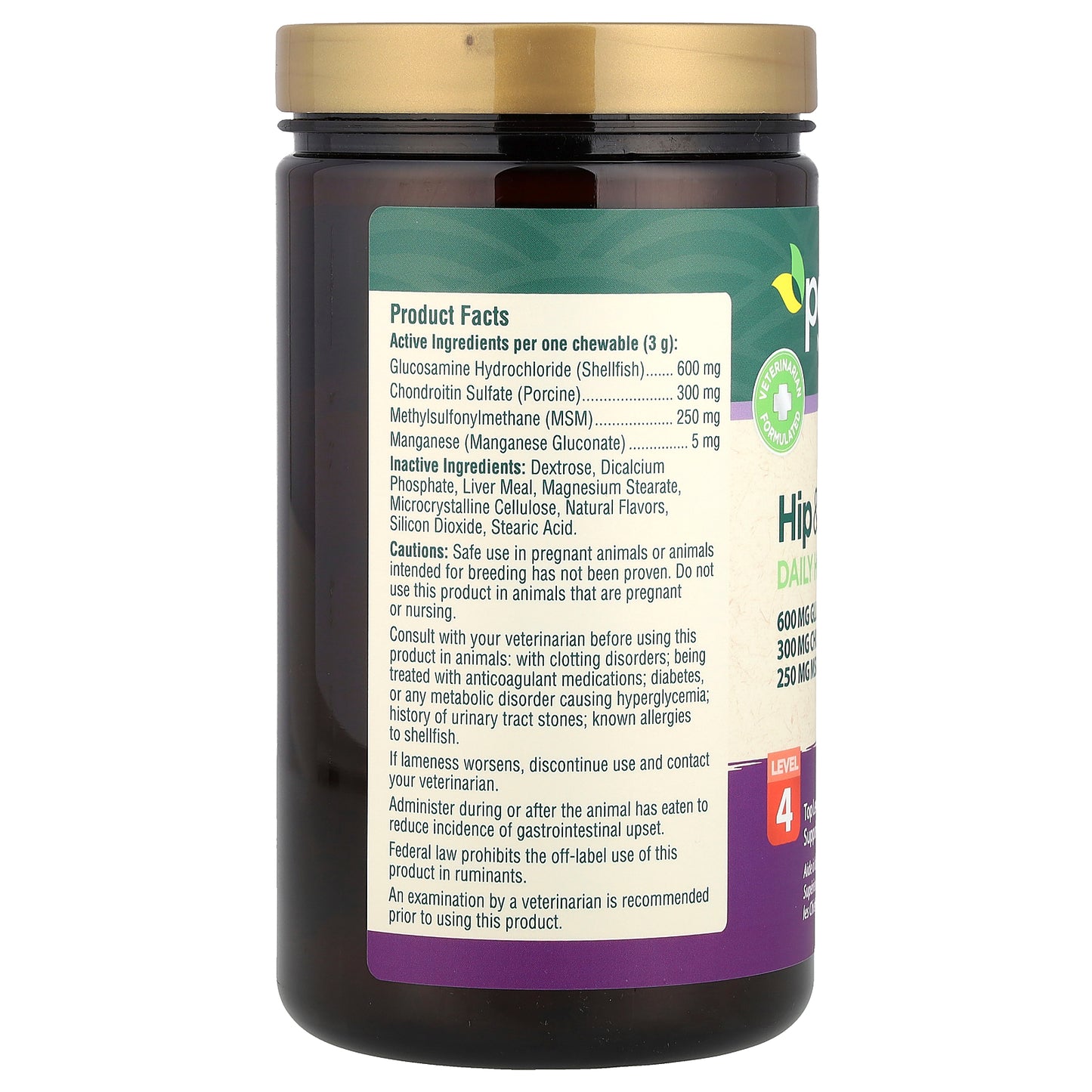 petnc NATURAL CARE Hip & Joint Daily Health Level 4 For Dogs Liver 150 Chewables