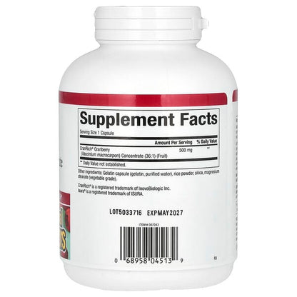 Natural Factors CranRich Cranberry Concentrate Super Strength 500 mg 180 Capsules