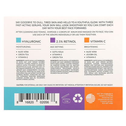 artnaturals Serum Trio 3 Piece Set 1 fl oz (29.5 ml) Each