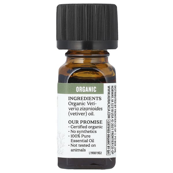 Aura Cacia Organic Pure Essential Oil Vetiver 0.25 fl oz (7.4 ml)